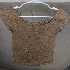 Green Off the Shoulder Crop Top